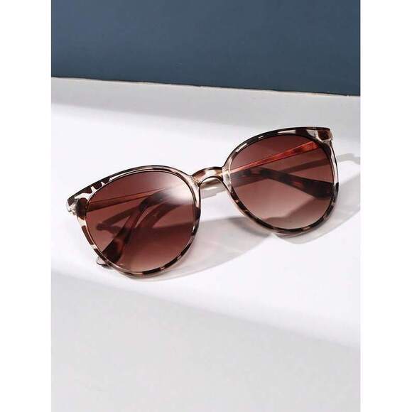 Retro Round Metal Frame Leopard Print Sunglasses , Bohemian Style Classic UV400 main image 4